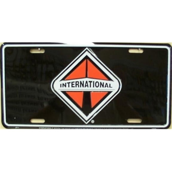 LP-1218 International Black Background License Plate- 2711