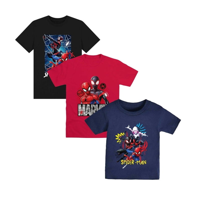 Spider-Man T-Shirt avec Personnages Garçons/filles (Lot de 3)