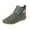 Green, variant on Leather Shoes for Women 2026 Arch Support Round Toe Slip on Flats Vintage Casual Fall Short Booties Winter Walking Ankle Boots Gray Size 6.5
