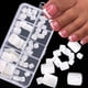 thumbnail image 4 of 100 piezas de uñas postizas cuadradas de cobertura total, uñas postizas acrílicas artificiales blancas naturales para pies, 4 of 4