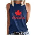 thumbnail image 1 of Amzcrzy Camisole pour Femmes Tendance à Imprimé de Feuille d'Érable Camisoles de la Fête du Canada Décontractées à Col Rond Sans Manches Hauts pour Femmes Confortables Camisoles d'Été pour Femmes, 1 of 4