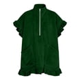 thumbnail image 6 of Women's Casual Short Sleeve Dress with Turndown Collar and Zipper Pocket, 6 of 6