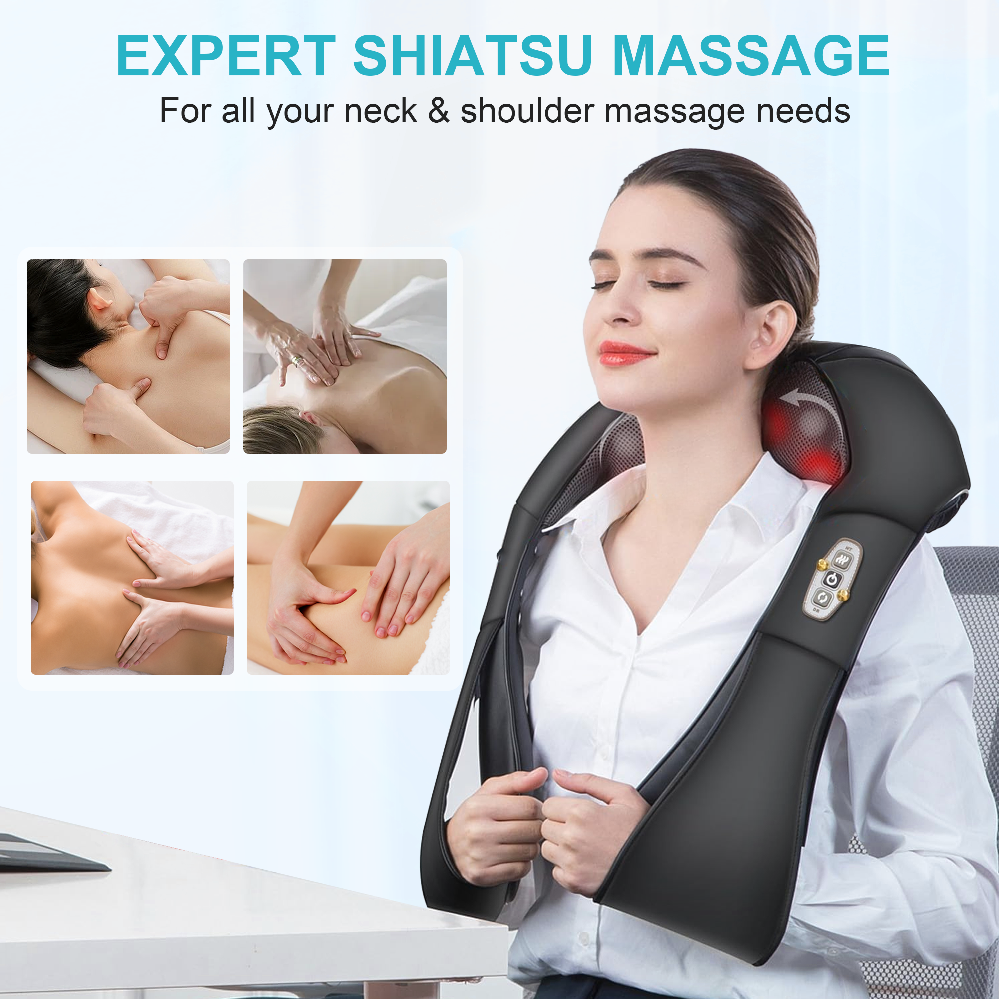 Alljoy Shiatsu Shoulder Neck Massager with Heat photo 2