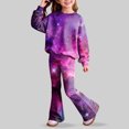 thumbnail image 4 of XZNPDUCQ 7-8 Years Girls Outfits Toddler Girls Fall Winter Clothes Girls Long Sleeve Top Pants 2PCS Set A248-Dark Purple, 4 of 8