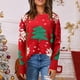 thumbnail image 2 of Suéteres vintage de punto empalmados para Navidad, otoño e invierno, 2024, suéteres coreanos holgados de cuello redondo, jerseys de manga larga a la moda, 2 of 5