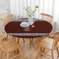 thumbnail image 3 of Brown Silver Football Pattern Round Fitted Tablecloth with Elastic Edge,Dining Table Cover Waterproof,Outdoor Round Tablecloth for Camping,Dining,Indoor and Outdoor, 3 of 7