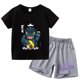 thumbnail image 3 of Godzilla-Conjunto de ropa deportiva para bebé, camiseta y pantalones cortos, chándal de dibujos animados de Anime, camisetas de verano, 2 piezas, 3 of 5