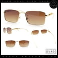 thumbnail image 2 of Luxury Jaguar Cougar Jewel Metal Arm Rectangle Hustler Sunglasses Gold - Brown, 2 of 8