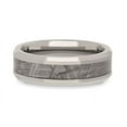 thumbnail image 3 of CELESTIAL Flat Tungsten Carbide Ring with Beveled Edges and Meteorite Inlay Thorsten - 8mm, 3 of 3