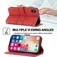 thumbnail image 6 of Dteck For iPhone XS/X 5.8 inch Card Case,Luxury PU Leather Magnetic Closure Flip Folio Wallet with Shoulder Strap Kickstand Cover.For iPhone XS/X,Red, 6 of 9