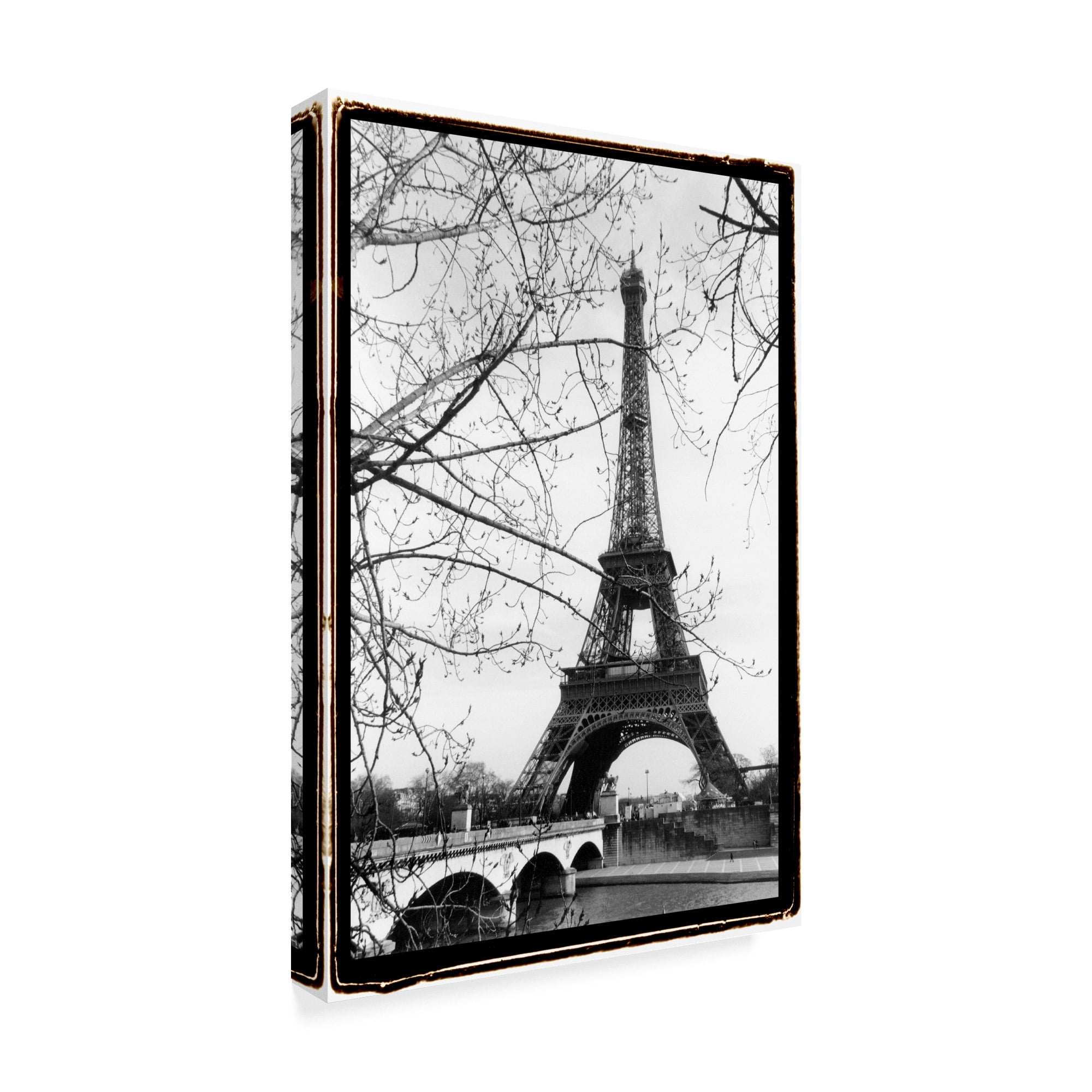Trademark Fine Art 'Eiffel Tower Along The Seine River' Canvas Art by Laura DeNardo
