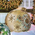 thumbnail image 1 of Outdoor Christmas Inflatable Ball，23.6 Inch Christmas Tree Decorations Ball with Specular Reflection，Giant PVC Holiday Decoration Ball for Home Christmas Festive Gift Ball ，Xmas (Yellow Snowflakes), 1 of 7