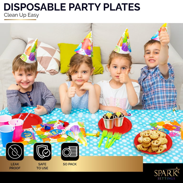 Disposable Plastic Plates Blue, 7 Inches Plastic Dessert Plates, Strong and  Sturdy Disposable Plates for Party, Dinner, Holiday, Picnic, or Travel