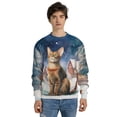 thumbnail image 4 of Hello Winter Abyssinian Welcome Snowy Night Watercolor Vintage All Over Print 3D Sweatshirt Unisex Merch Cat Lover Kitten Owner Gifts - 01011, 4 of 6