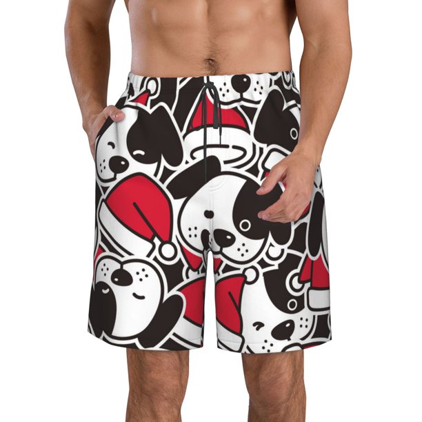 Fotbe Cute Dog Trajes de Baño Estampados para Hombre, Shorts de Verano de Secado Rápido, Ropa de Playa, Bañadores-XX-Large