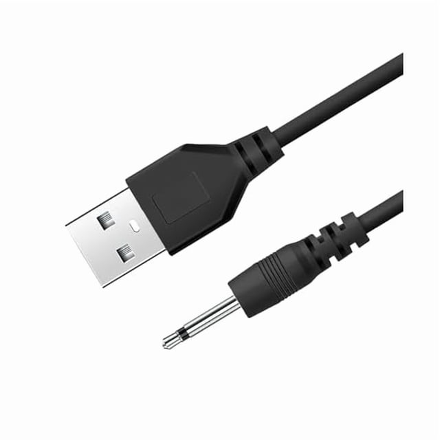 Chenchen 2.5mm DC Jack to USB Charger Cable for Rechargeable Massager Wand Fast Charging Replacement Cable (black)