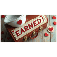 thumbnail image 3 of White Fabric Banner with Red Glittery Earned It Lettering Heart and Star Elements Party Decoration Backdrop for Celebrations Photo Shoots Graduation Parties Valentine Events, 3 of 4