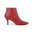 thumbnail image 6 of BLISSFUL STEP Women's Pointed Toe Zipper Stiletto Heels Ankle Boots Red 8, 6 of 8