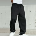 thumbnail image 6 of Iugvhana Men's Baggy Wide Leg Sweatpants Loose Elastic Waist Track Pants Drawstring Casual Straight Trousers with Pockets Black XXL, 6 of 9
