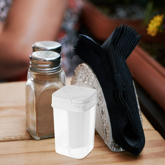 LEORX Clear Plastic Salt and Pepper Shakers 2 in 1 Seasoning Dispenser for Kitchen