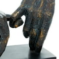 thumbnail image 6 of DecMode Black Polystone Hands Weathered Patina Linked Decorative Sculpture with Block Base and Gold Accents, 9" x 4" x 10", 6 of 18