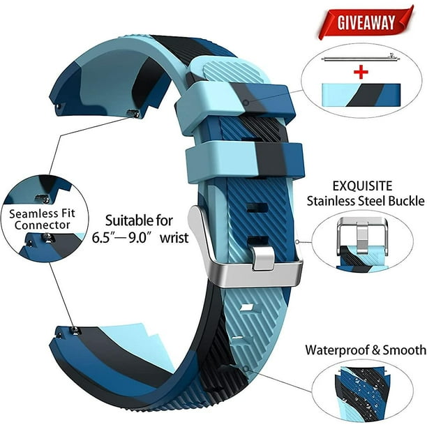Correa de reloj de 22 mm compatible con Samsung Galaxy Watch 3 de 45 mm galaxy Watch de 46 mm gear S3 Frontier classic correa de reloj inteligente de silicona suave de 22 mm Casua