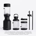 thumbnail image 2 of La Bestia Mini Licuadora Plus | Mini licuadora de cocina para encimera | Mezcla batidos y batidos, aderezos, salsas y salsas | Recipientes adicionales, tapa de pajita y pajitas incluidas | 600W (negro, 2 of 8