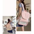 thumbnail image 3 of Sunyuer Women Kawaii Flap Ita Backpack, Large Capacity Clear Front Pocket Backpack with Star Charm, Lightweight Nylon Casual Daypack for School Travel, 3 of 8