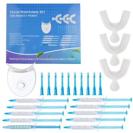 Teeth Whitening Kit With LED Light ,Professional Tooth Whitener for Sensitive Teeth, 9x3ml 35% CP Teeth Whitening Gel,1x3ml desensitizing gel
