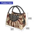 thumbnail image 2 of Disketp USA Sunflower Flag Bolsa Térmica Estampada, Bolsa Térmica Aislante para Almuerzo, Playa y Campamento, 2 of 6