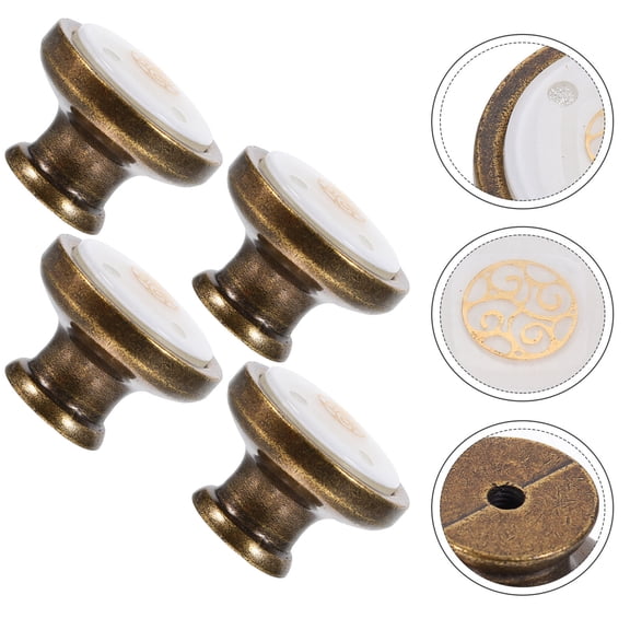 WEAVILUX Cabinet Handle Kitchen Cabinet Knobs Dark Brown 4Pcs