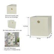 Mainstays Collapsible Fabric Cube Storage Bin, Beige Boucle