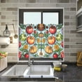 thumbnail image 4 of Yayeee Kitchen Curtains Tier Pair Light Filtering 27"x36" Rod Pocket Short Cafe Window Panel, Floral Tomatoes, 4 of 7