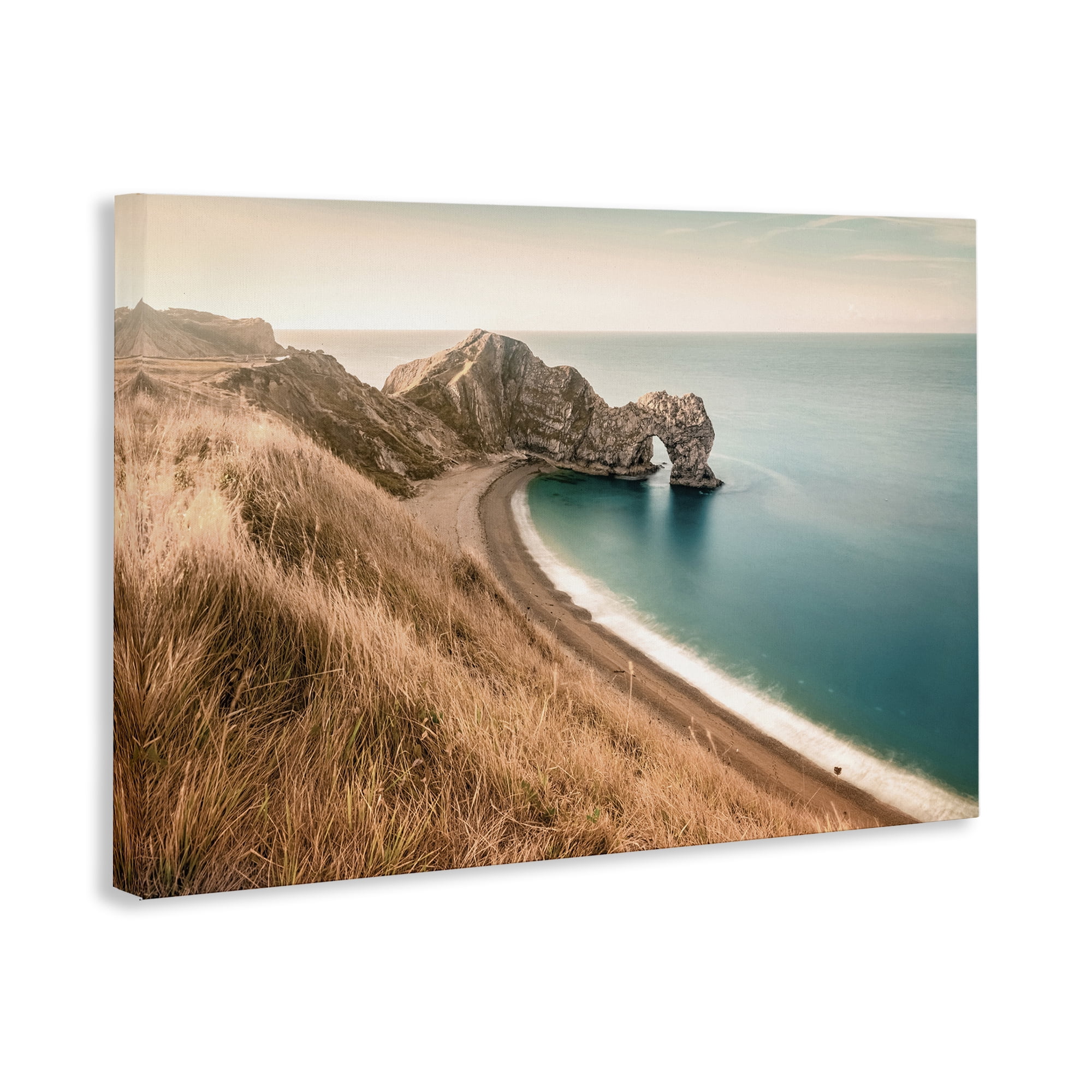 Stupell Industries Beach With Arched Cove Landscape & Nature Photography Wrapped Canvas Art Print Wall Art, 45 x 30