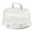 thumbnail image 5 of opvise Transparent 10" Cake Carrier with Lid And Handles 7 Cupcakes Carrier Holder Portable Cake Storage Container Stand A, 5 of 8