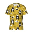 thumbnail image 5 of Vsdgher Cartoon Bear Yellow Print Men's Dry Fit Mesh Athletic Shirts Moisture Wicking Tennis T-Shirt Tops, 5 of 9