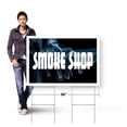 thumbnail image 4 of Smoke Shop Yard Sign 2 Pack of 24 Inch x 36 Inch Single Sided Weatherproof Heavy-Duty Plastic with Stake | Tobacco Products, CBD Sales, Professional Display | Made in USA, 4 of 7