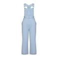 thumbnail image 7 of hotojiny Denim Jumpsuits for Women Wide Leg Capri Jean Overalls Casual Loose Adjustable Strap Rompers with Pockets, 7 of 7