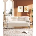 "White living room sofa, solid wood frame, velvet filling, easy to
