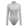 thumbnail image 4 of Gkeoshab Womens Tops High Neck Knit Jumpsuit for Women – Fashion Slim-Fit Long Sleeve One-Piece Grey S, 4 of 4