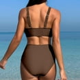 thumbnail image 4 of Women's Mesh Swimsuit One Piece Hollow Out Backless Deep V Neck Sexy Swimwear Beachwear Bathing Suits for Women (X-Large, Brown), 4 of 5