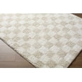 thumbnail image 2 of Hauteloom Chack Living Room, Bedroom Area Rug - Square Tile Checkered - Shaggy Plush Pile - Light Beige, Ivory, Off White - 5'3" x 7', 2 of 6