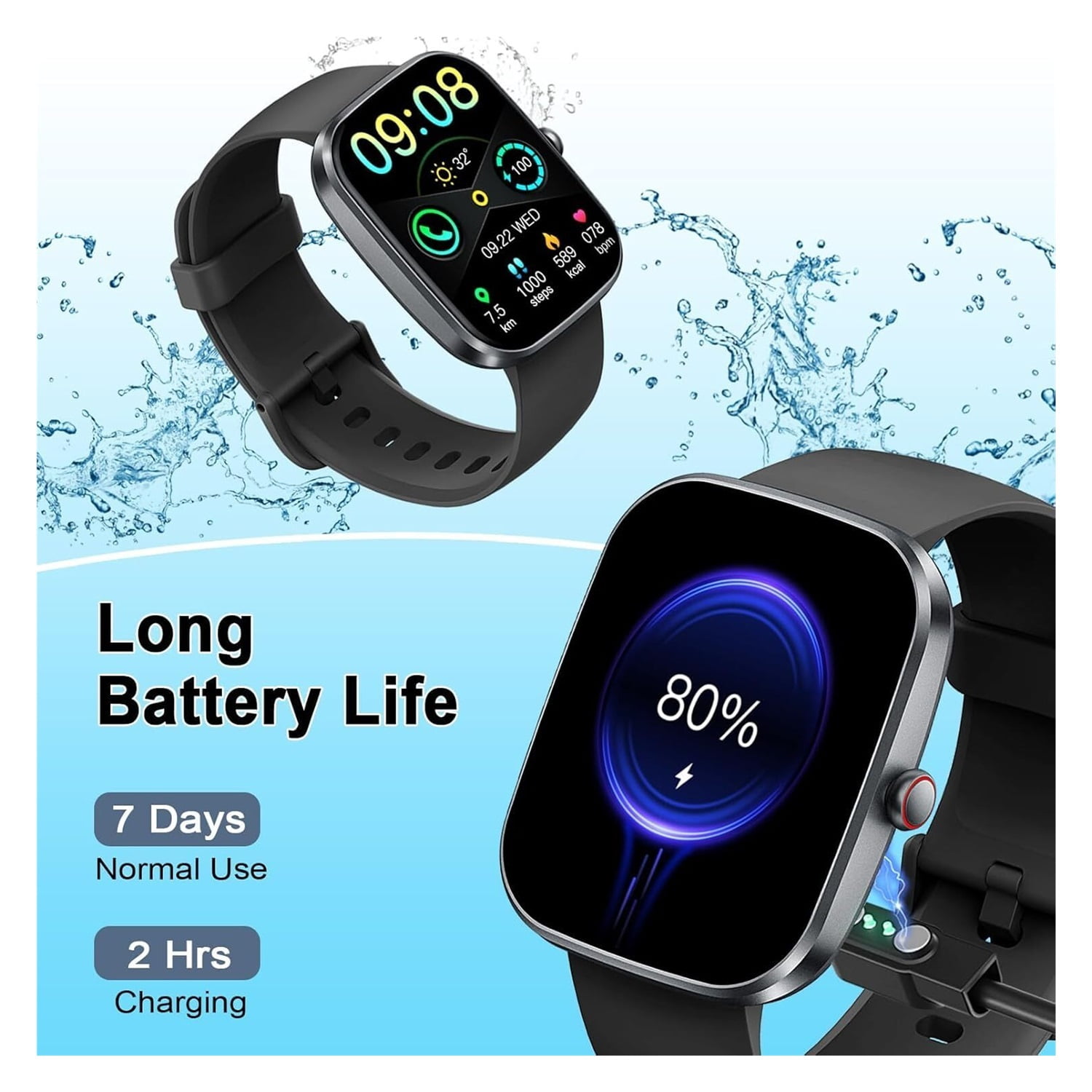 Smart Watch(Answer/Make Call), 1.91" Smartwatch for Men Women,2025 Fitness Watch with 110+ Sport Modes, Fitness Activity Tracke with Pedometer/Sleep Monitor/Heart Rate/IP68 Waterproof,for Android iOS