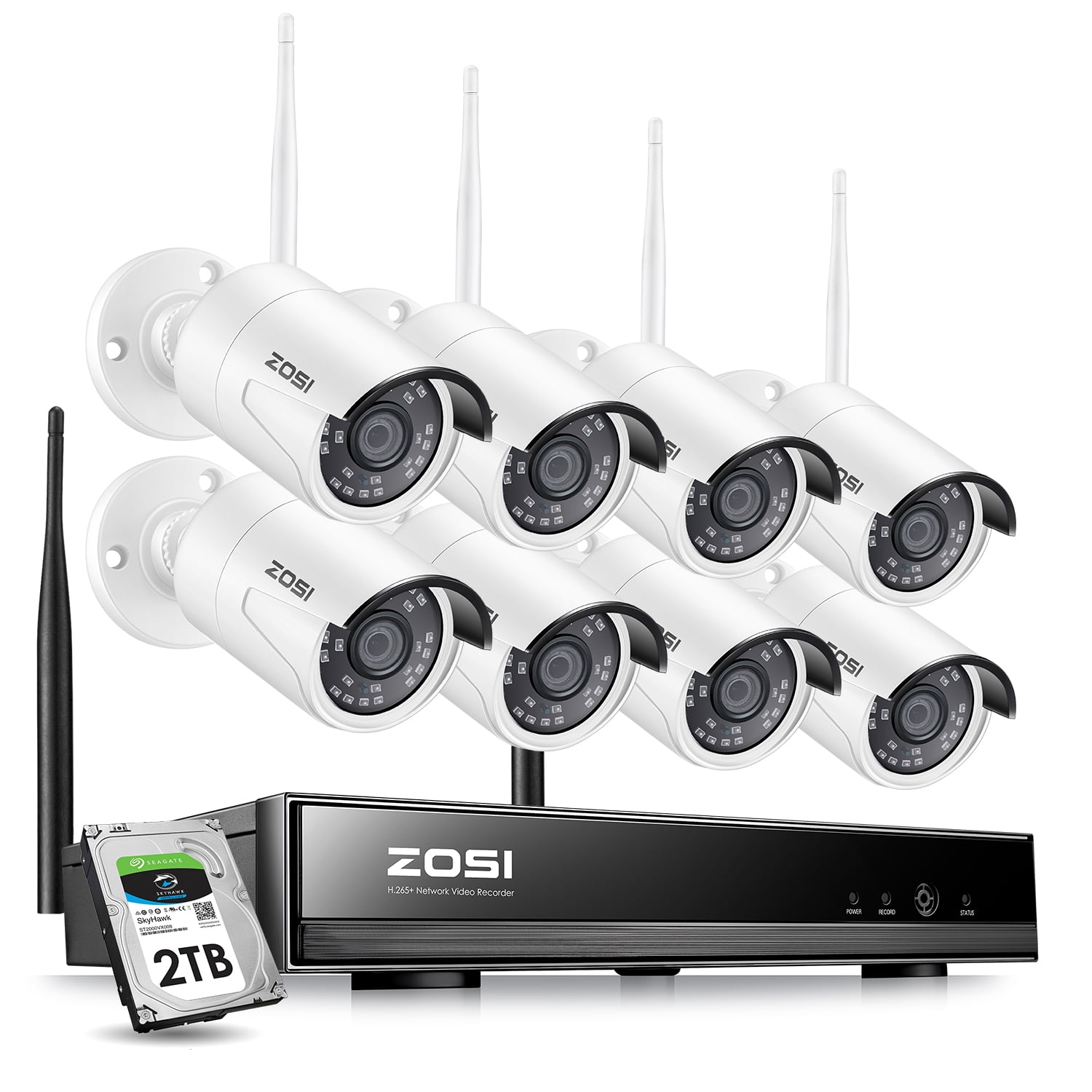 ZOSI 4//8CH1080P DVR Night Vision Outdoor CCTV Security Camera System 0-2TB HDD