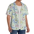 thumbnail image 3 of Salouo Honey Bees And Flowers Pattern Cuban Collar Shirts for Men Button-Down Shirt Men's Short Sleeve Shirts Hawaiian Shirts Casual Shirts -X-Large, 3 of 6