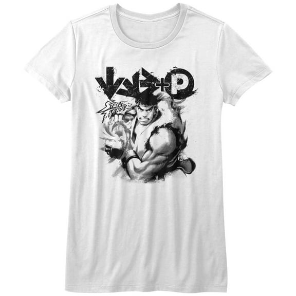 Street Fighter Hadouken White Junior Women's T-Shirt