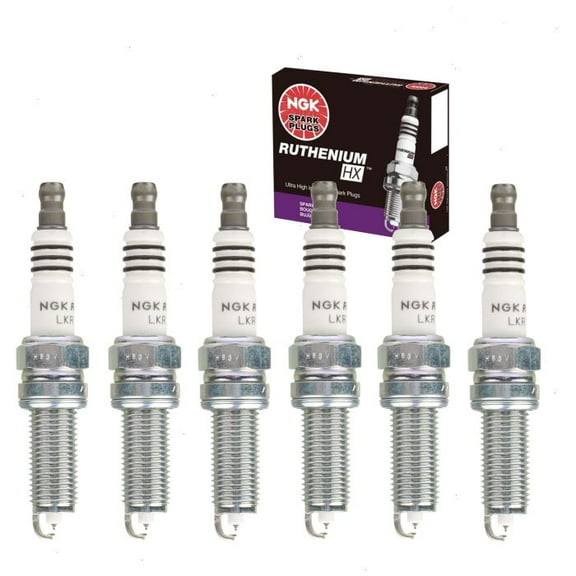 6 pc NGK Ruthenium HX Spark Plugs compatible with Kia Sedona 3.3L 3.5L V6 2011-2018