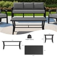 thumbnail image 5 of Gotland 10 PieceAluminum Patio Furniture Set,Modern Metal Outdoor Patio Furniture w/5.1'' Thick Cushion,Swivel Chairs and Rectangular Coffee Table,Patio Conversation Sets for Porch,Deck,Gray, 5 of 7