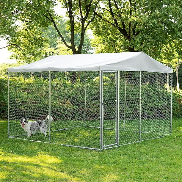 Meetwarm Large Outdoor Dog Kennel, Heavy Duty Dog House Playpen 