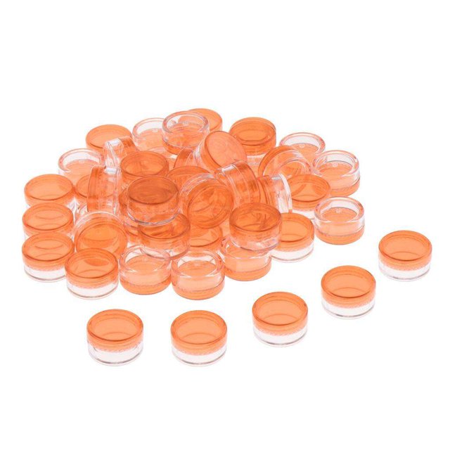 Baohd 50pcs Empty Round Makeup Jar Pot Travel Cream Powder Cosmetic Container Case Orange